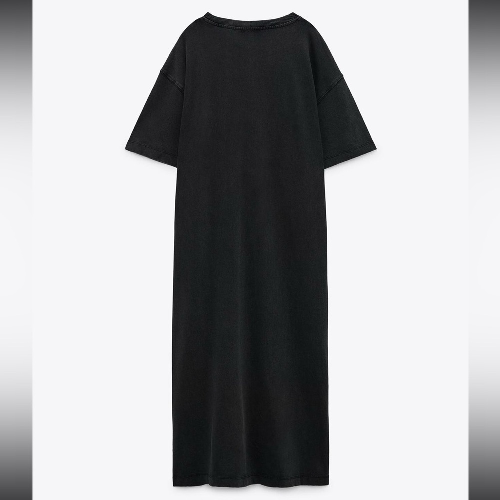 Zara Washed Black T Shirt dress